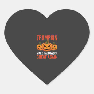 Lustiger Halloween Trumpkin-Kürbis-Parodie Herz-Aufkleber