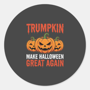 Lustiger Halloween Trumpkin-Kürbis-Parodie Runder Aufkleber
