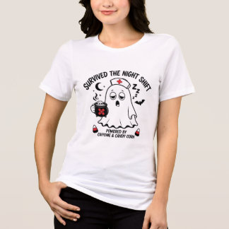 Lustiger Halloween-Überlebender-Nachtschicht-Geist Tri-Blend Shirt