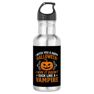 Lustiger Halloween-Vampir-Kürbis Edelstahlflasche