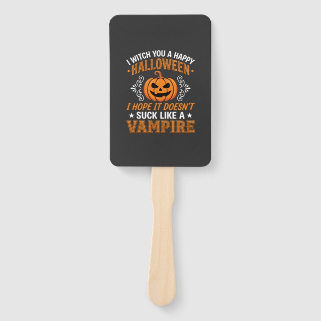 Lustiger Halloween Vampir Kürbis Fächer (Vorderseite)