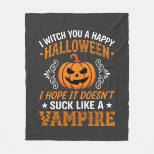 Lustiger Halloween Vampir Kürbis Fleecedecke