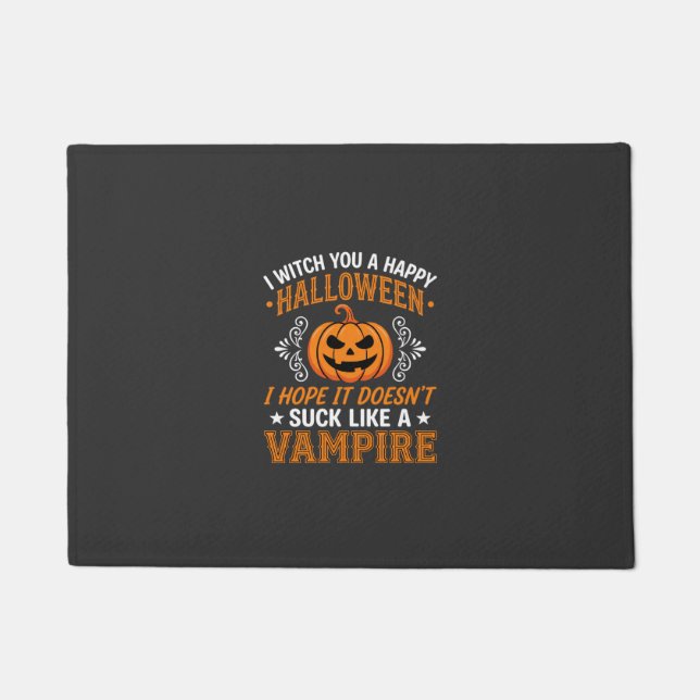 Lustiger Halloween Vampir Kürbis Fußmatte (Vorderseite)