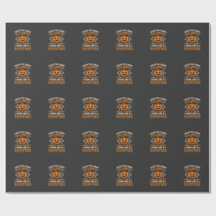 Lustiger Halloween Vampir Kürbis Geschenkpapier