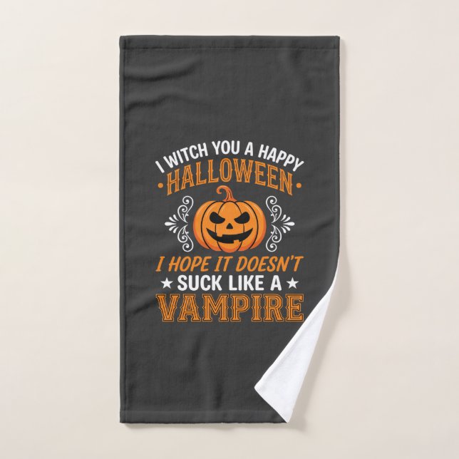 Lustiger Halloween-Vampir-Kürbis Handtuch (Handtuch)