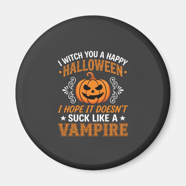 Lustiger Halloween Vampir Kürbis Magnet (Vorne)