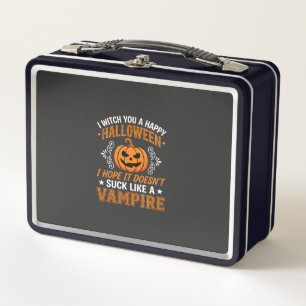 Lustiger Halloween-Vampir-Kürbis Metall Brotdose