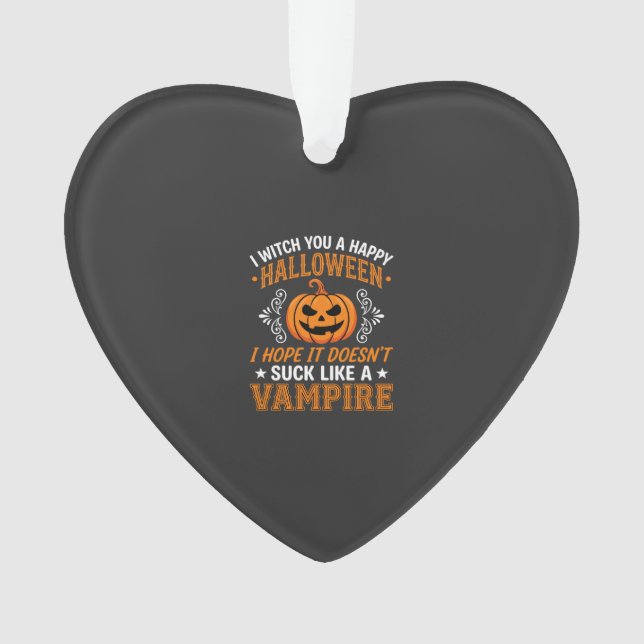 Lustiger Halloween Vampir Kürbis Ornament (Vorderseite)