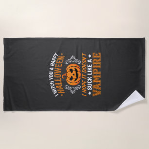 Lustiger Halloween Vampir Kürbis Strandtuch