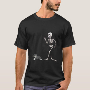 Lustiger Halloween Zwergschnauzer und Skelett T-Shirt