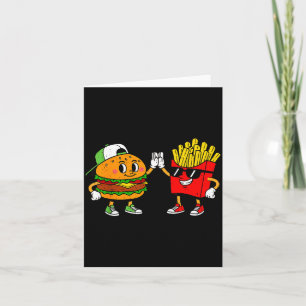 Lustiger Hamburger Pommes Frites Combo Snacks Fast Karte