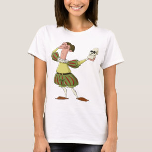 Lustiger Hamlet Shakespeare Schauspieler hält Tote T-Shirt