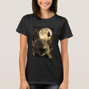 Lustiger Hamster Selfie Vollmond Fliegende Hexe Wa T-Shirt