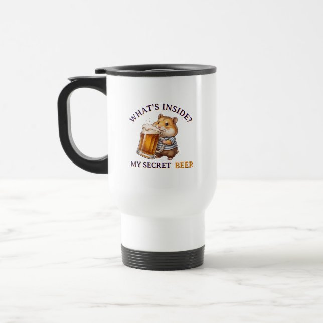 Lustiger Hamster trinkt Bier - Tasse (Links)