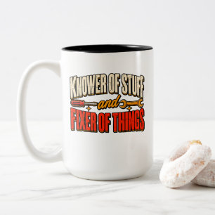 Lustiger Handwerker T-Shirt Zweifarbige Tasse