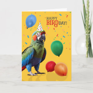 Lustiger Harlekin Ara Papagei Geburtstag Karte