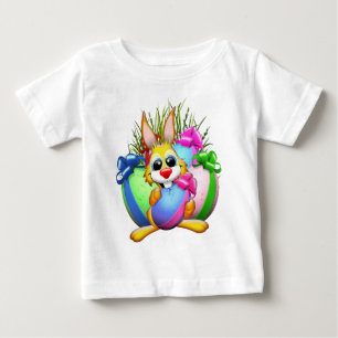 Lustiger Hase beißt in ein Osterei Baby T-shirt