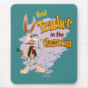 Lustiger Hase Bester Lehrer im Klassenzimmer Mousepad