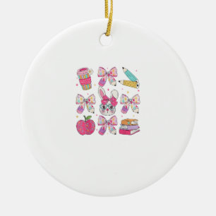 Lustiger Hase Coquette Schleife Kaninchen Lehrer O Keramik Ornament