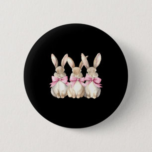 Lustiger Hase Coquette Schleife Kaninchenliebhaber Button