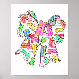 Lustiger Hase Coquette Schleife Kaninchenliebhaber Poster