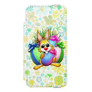 Lustiger Hase, der ein Osterei beißt Incipio Watson™ iPhone 5 Geldbörsen Hülle