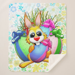 Lustiger Hase, der ein Osterei beißt Sherpadecke