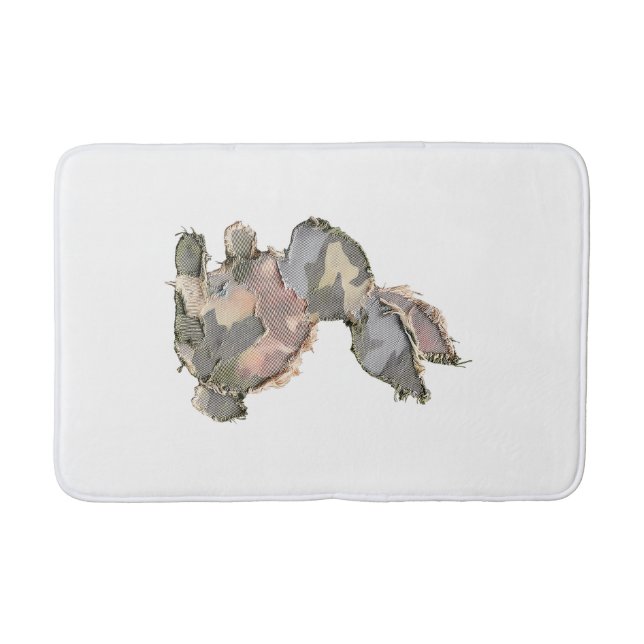 Lustiger Hase Häkeln Patchwork-Tarnung Kaninchen F Badematte (Vorderseite)