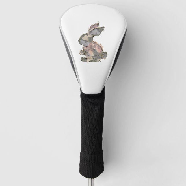 Lustiger Hase Häkeln Patchwork-Tarnung Kaninchen F Golf Headcover (Vorderseite)