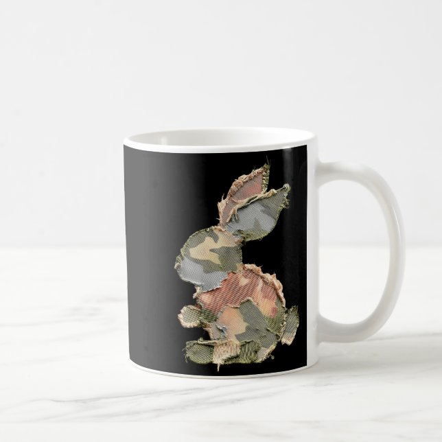 Lustiger Hase Häkeln Patchwork-Tarnung Kaninchen F Kaffeetasse (Rechts)