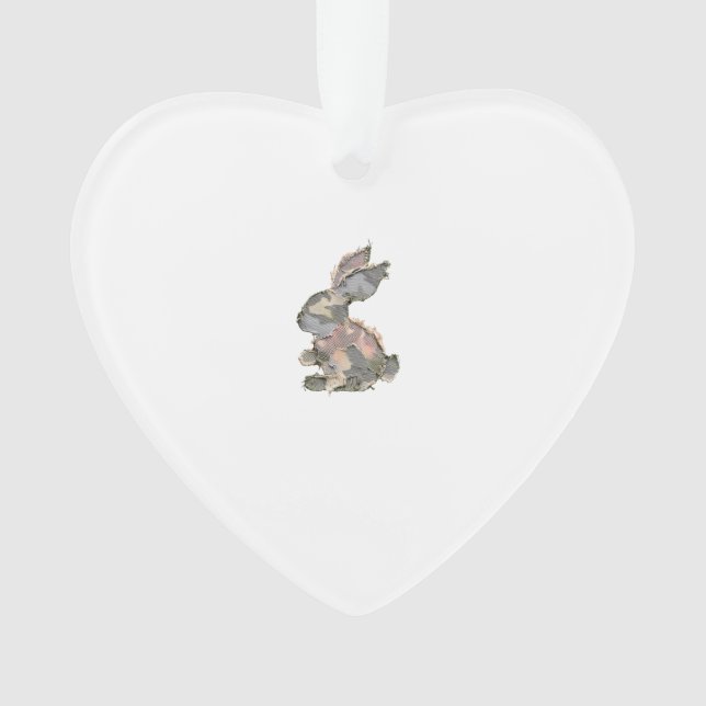 Lustiger Hase Häkeln Patchwork-Tarnung Kaninchen F Ornament (Vorderseite)