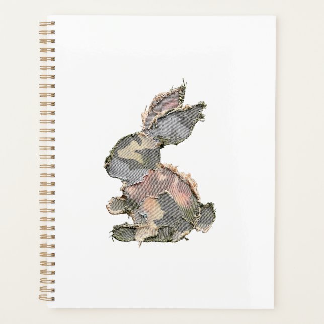 Lustiger Hase Häkeln Patchwork-Tarnung Kaninchen F Planer (Vorderseite)