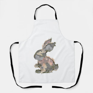 Lustiger Hase Häkeln Patchwork-Tarnung Kaninchen F Schürze