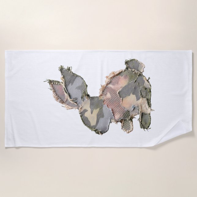 Lustiger Hase Häkeln Patchwork-Tarnung Kaninchen F Strandtuch (Vorderseite)