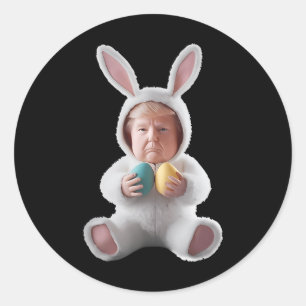 Lustiger Hase Ostern Trump Meme Frohen Ostertag  Runder Aufkleber