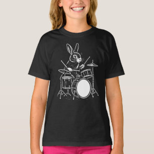 lustiger Hase spielt Schlagzeug T-Shirt