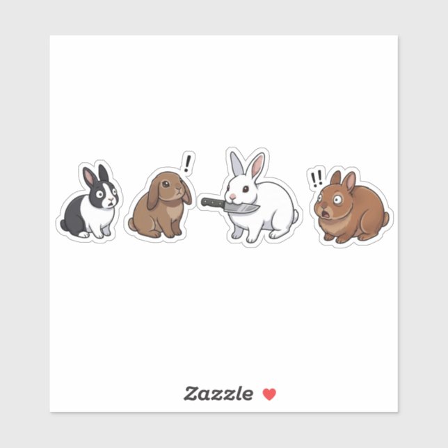 Lustiger Hase Standoff Aufkleber (Blatt)