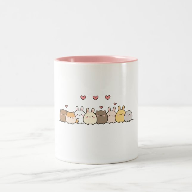 Lustiger Hase Zweifarbige Tasse (Mittel)