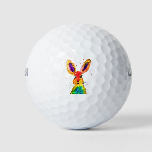 Lustiger Hasenkaninchen Golfball (Vorderseite)