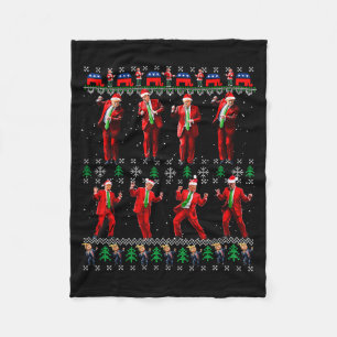 Lustiger hässlicher Weihnachtsmann Trump Tanz-Stil Fleecedecke