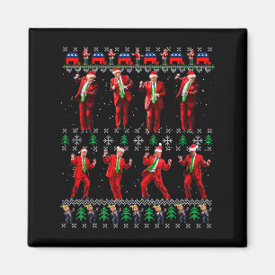 Lustiger hässlicher Weihnachtsmann Trump Tanzstil  Magnet