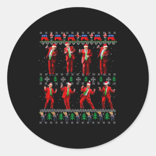 Lustiger hässlicher Weihnachtsmann Trump Tanzstil Runder Aufkleber