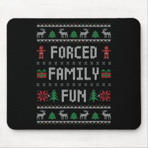 Lustiger hässlicher Weihnachtspullover Erzwungener Mousepad