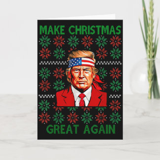 Lustiger hässlicher Weihnachtspullover Trump macht Karte