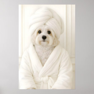 Lustiger Havanese-Badezimmerdruck, Havanese In Poster