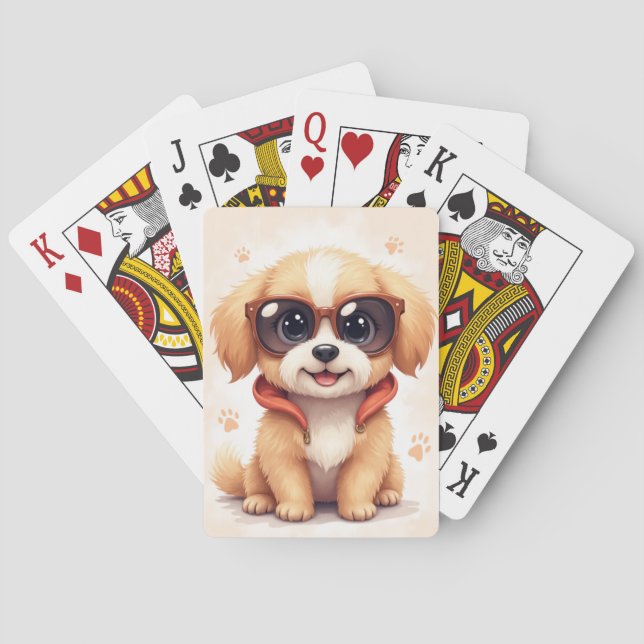 Lustiger Havanese Kawaii Hund Spielkarten (Rückseite)