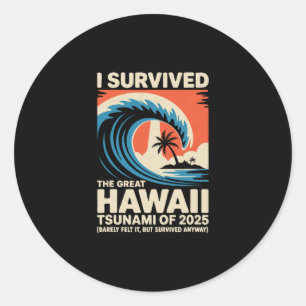 Lustiger Hawaiianischer Urlaub Ich überlebte den H Runder Aufkleber