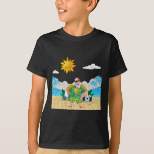 Lustiger hawaiianischer Weihnachtsmann tropischer T-Shirt