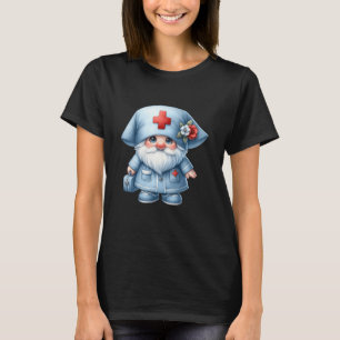 Lustiger Hebammen-Gnom in Vintage-Krankenschwester T-Shirt