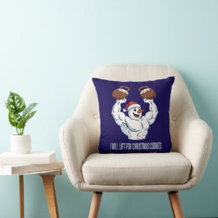 Lustiger Heben Schneemann Fitnessstudio Weihnachts Kissen